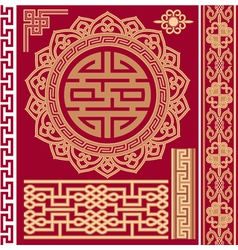Set of Oriental Design Elements vector image