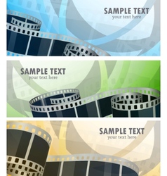 Set of banners with film reel vector image