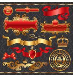 Golden royal design element vector image