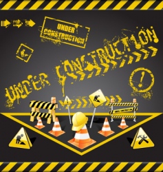 Under construction warning vector image