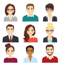Set of bisiness men and women vector image
