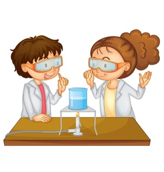 Scientists executing experiment vector image