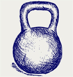 Sketch dumbbell weight vector image