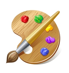 Palette with brush vector image