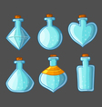 Collection of empty bottles magic vector image