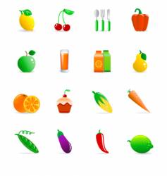 Food icons vector image