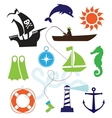 Set of sea icons vector image