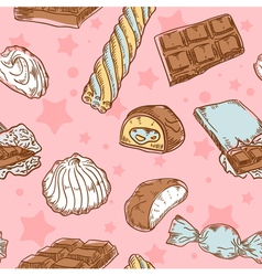 Vintage seamless texture with sweets vector image