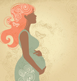 Silhouette of pregnant woman vector image