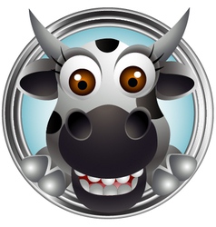 Cute cow head cartoon vector image