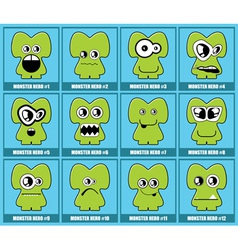 Set of twelve monsters vector image