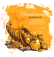 Hand drawn vintage Thanksgiving Day background vector image