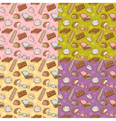 Vintage seamless texture with sweets vector image
