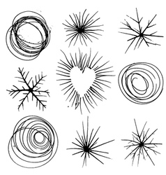 Ink drawn shapes vector image