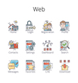 Web Outline Icons pr vector image
