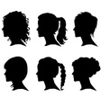 Woman silhouette with hair vector image