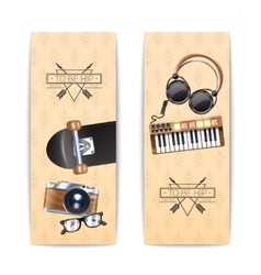 Hipster Banner Set vector image