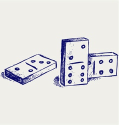 Sketch dominoes vector image