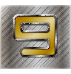 Metallic number nine vector image