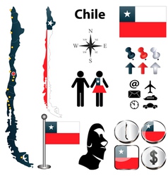 Map of Chile vector image