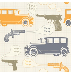 Retro Mobster Crime Pattern vector image