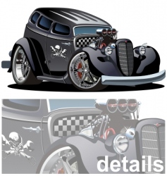 Cartoon hotrod vector image