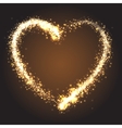Sparkling golden heart vector image