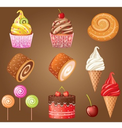 Sweet pastry set vector image
