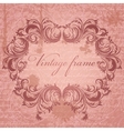 Retro background with antique floral frame vector image