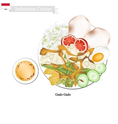 Gado Gado or Indonesian Salad with Peanut Sauce Gado Gado or Indonesian Salad with Peanut Sauce vector image