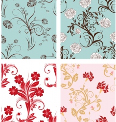 Floral backgrounds set vector image