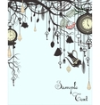 Tea party vintage vertical background vector image