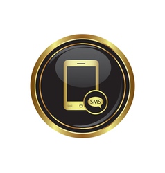 Phone icon with sms menu vector image