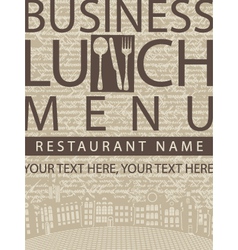 Business lunch menu vector image