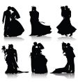 Wedding silhouettes vector image