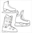Sports boots outline vector image