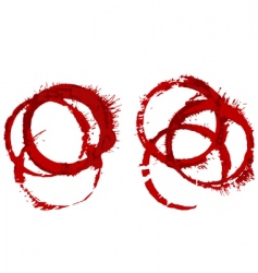 Grunge red wine glass stains vector image