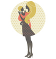 Beautiful mother silhouette with baby in a sling vector image