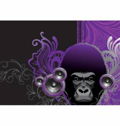Audio gorilla vector image