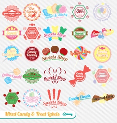 Mixed Candy Labels and Icons vector image