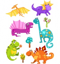 Dinosaur set vector image