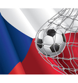 Soccer goal and Czech flag vector image