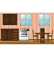 Wooden furniture in a room vector image