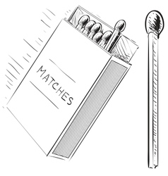 Matches and box sketch doodle icon vector image