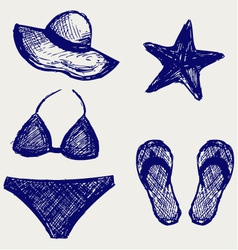 Bathing accessories vector image