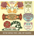 Label art nouveau vector image