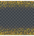 Gold glitter particles on transparency background vector image