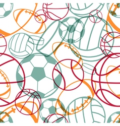 Sports seamless pattern vector image
