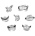 Smiling and angry cartoon teeth vector image
