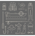 Fishing icons vector image